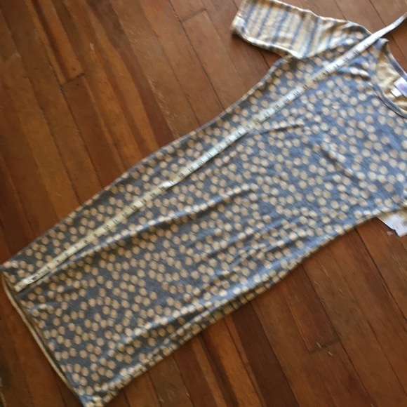 NWT LULAROE JULIA SHEATH DRESS IN GREY AND TAN - Picture 7 of 7